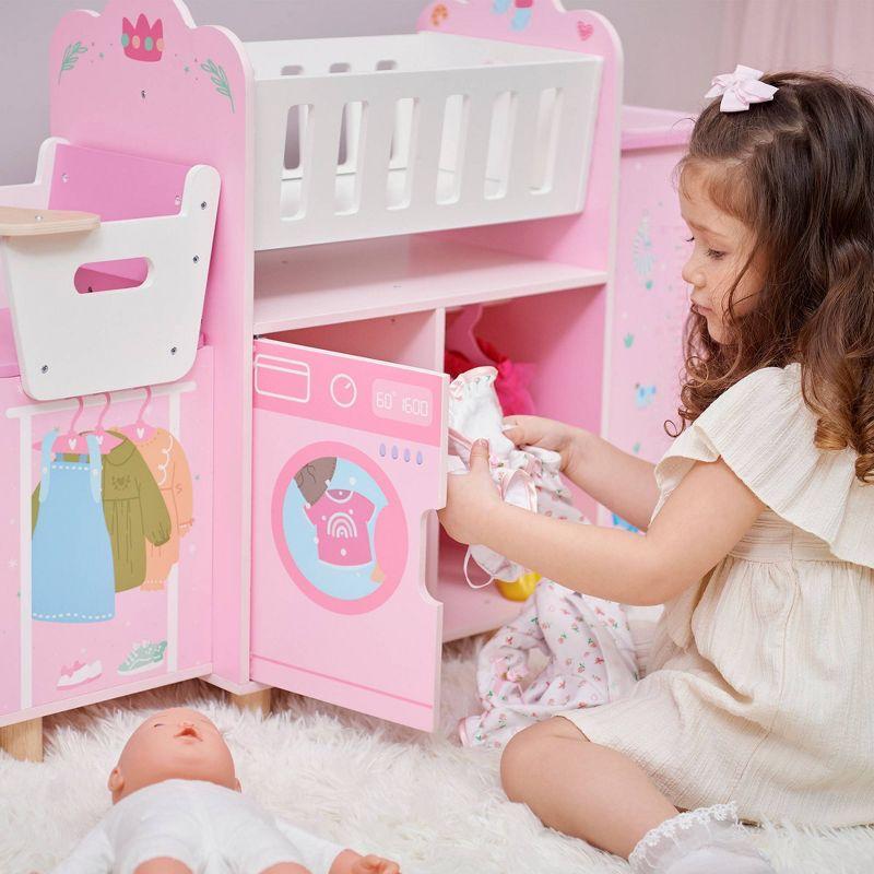 Teamson Kids Olivia's Little World 6-in-1 Wooden Doll Pretend Play Nursery Station