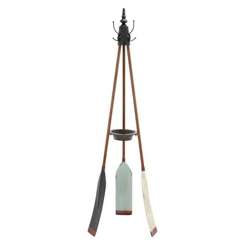 Olivia & May Metal Nautical Style Coat Rack Tripod Base : Iron Frame, 69" Tall, No Surface Treatment, Assembly Required