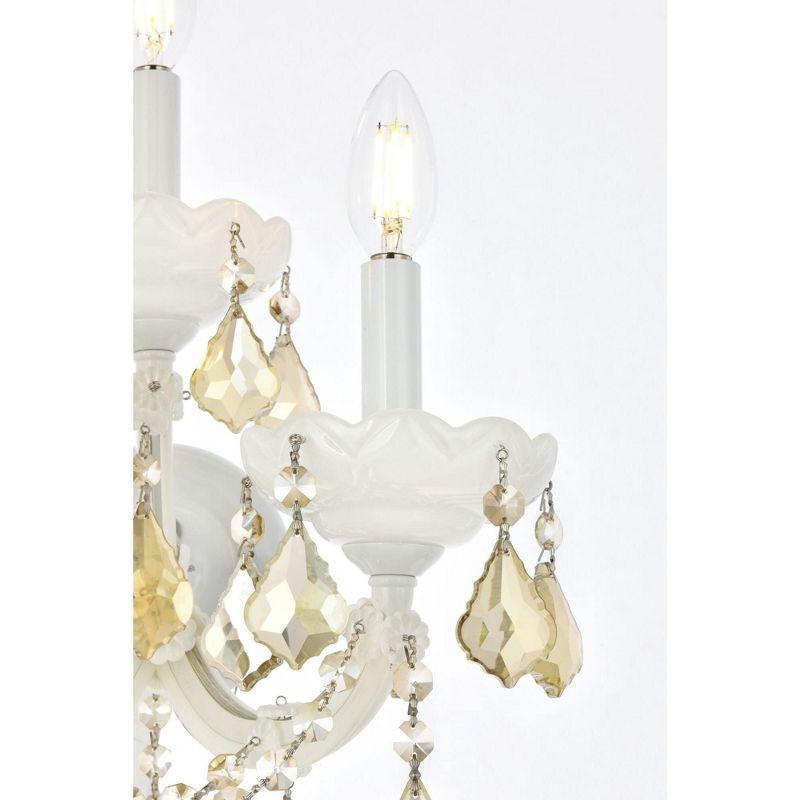 Elegant Lighting Maria Theresa 3 light white Wall Sconce Golden Teak (Smoky) Royal Cut Crystal