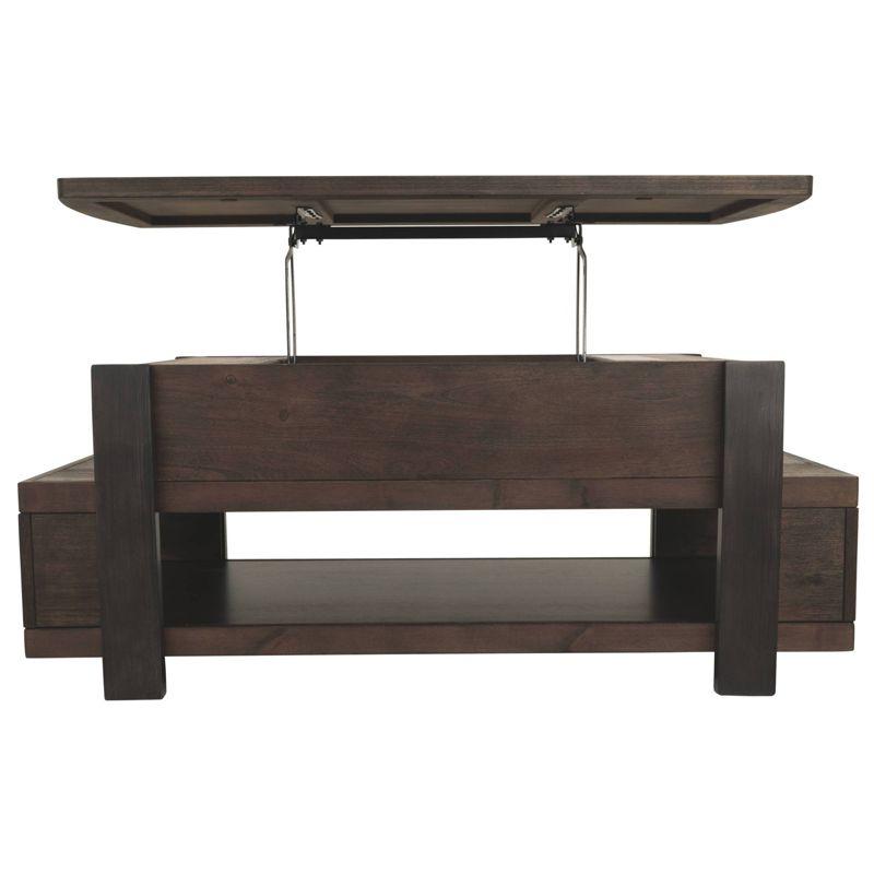 Vailbry Lift Top Cocktail Table Brown - Signature Design by Ashley: UPC 024052498875, Open Shelf, Faux Metal Legs