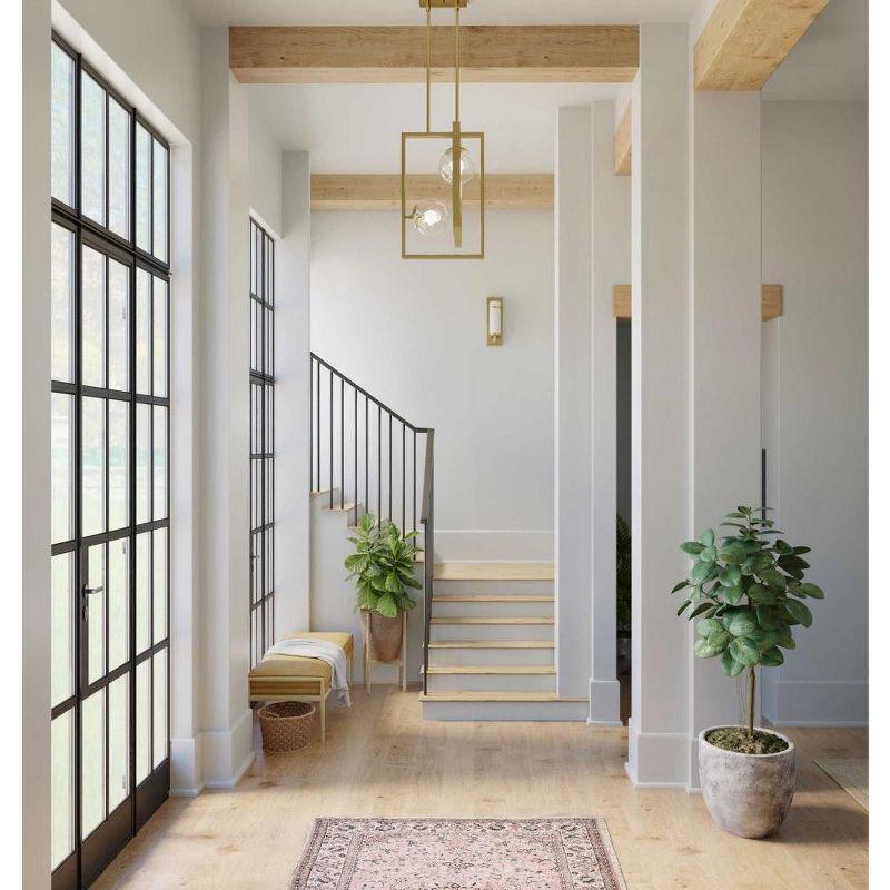 Progress Lighting Atwell 2-Light Pendant, Brushed Bronze, Clear Globe Shades