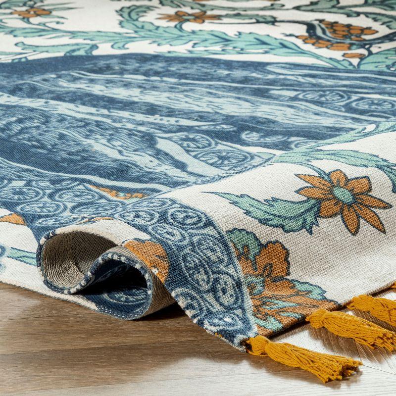 Thomas Paul Thomas Paul Octopus Tasseled Blue/Yellow Area Rug