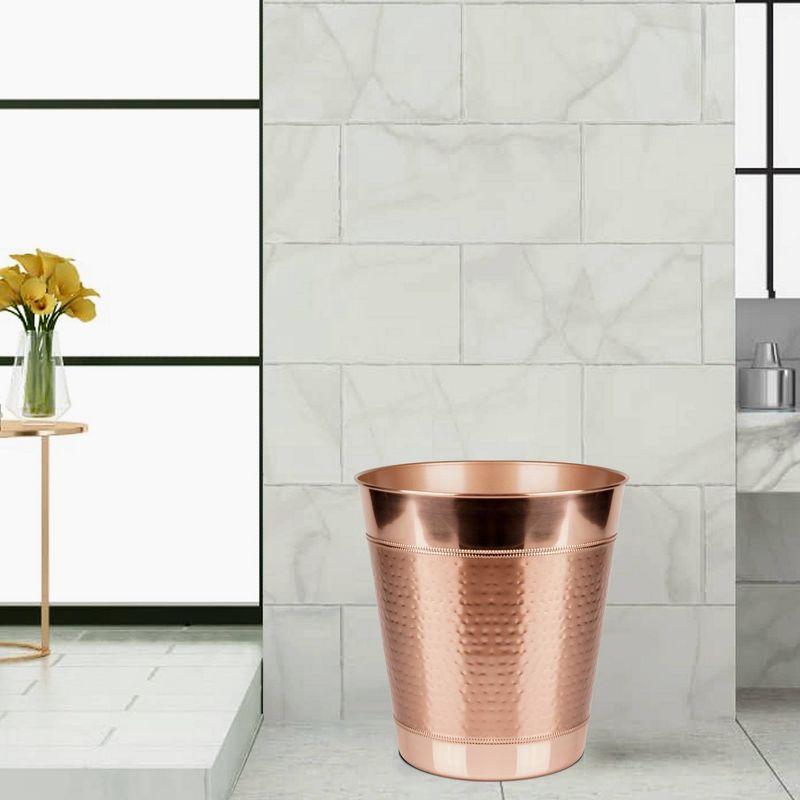 Hudson Decorative Stainless Steel Trash Wastebasket Copper - Nu Steel