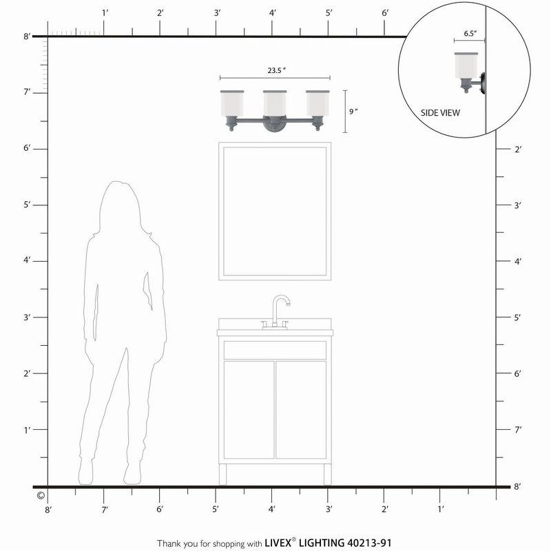 Livex Lighting Middlebush 3 - Light Vanity in  Brushed Nickel