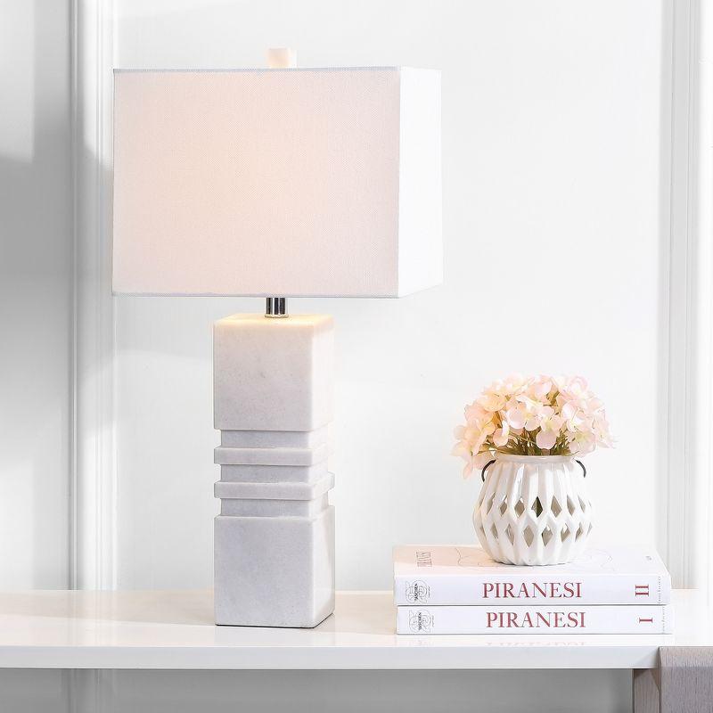 Modern Sculptural White Marble Clip-on Table Lamp