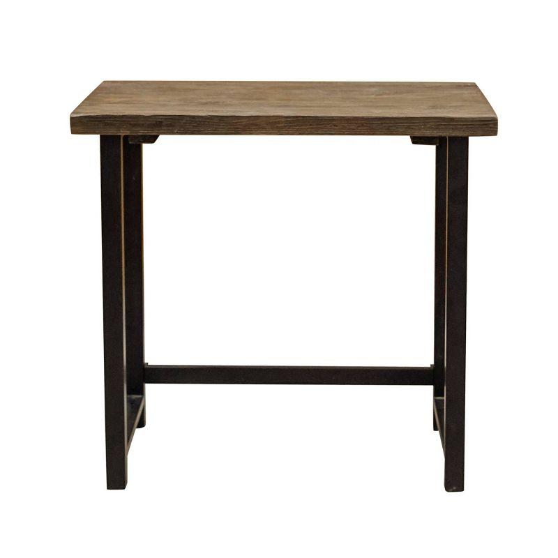 Compact Rustic Industrial Black and Wood Desk