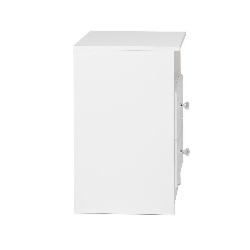 Astrid Crystal White 2-Drawer Nightstand with Acrylic Knobs