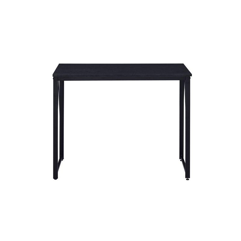 Black Wood and Metal Industrial Writing Desk, 35"