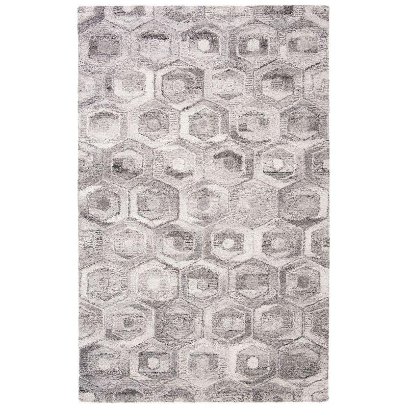 Abstract ABT632 Handmade Indoor Area Rug - Grey/Beige - 5'x8' - Safavieh