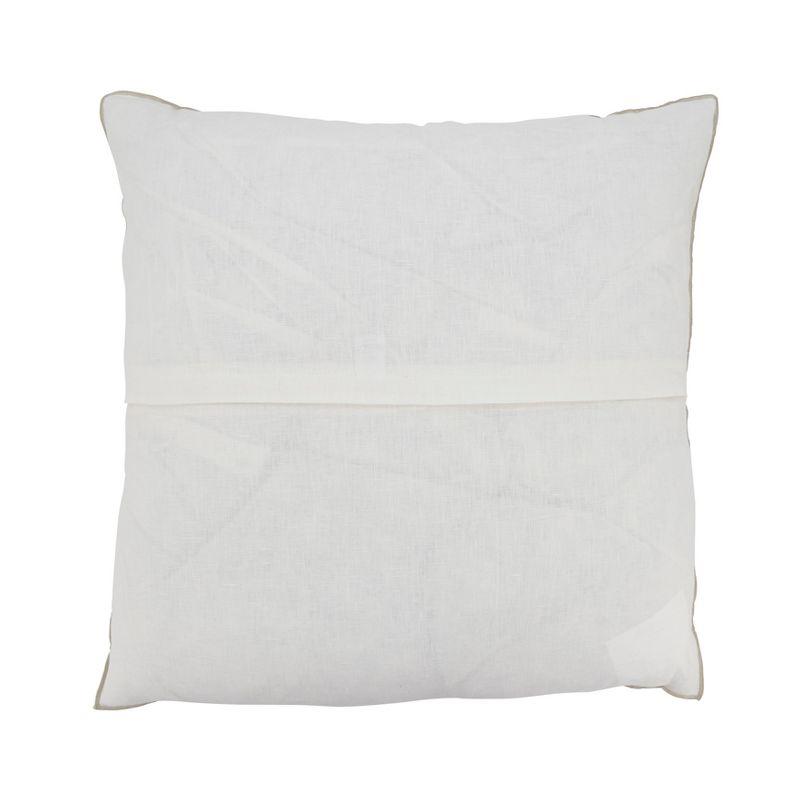 Saro Lifestyle Stonewashed Stitched Edge Throw Pillow Cover, Ivory , 20"x20"