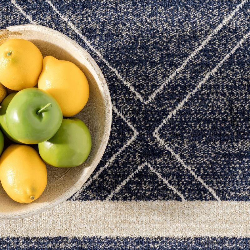 Nuloom Roberge Trellis 3x5 Indoor/Outdoor Accent Rug for Living Room Patio Deck Front Porch Entryway Kitchen, Navy/Ivory
