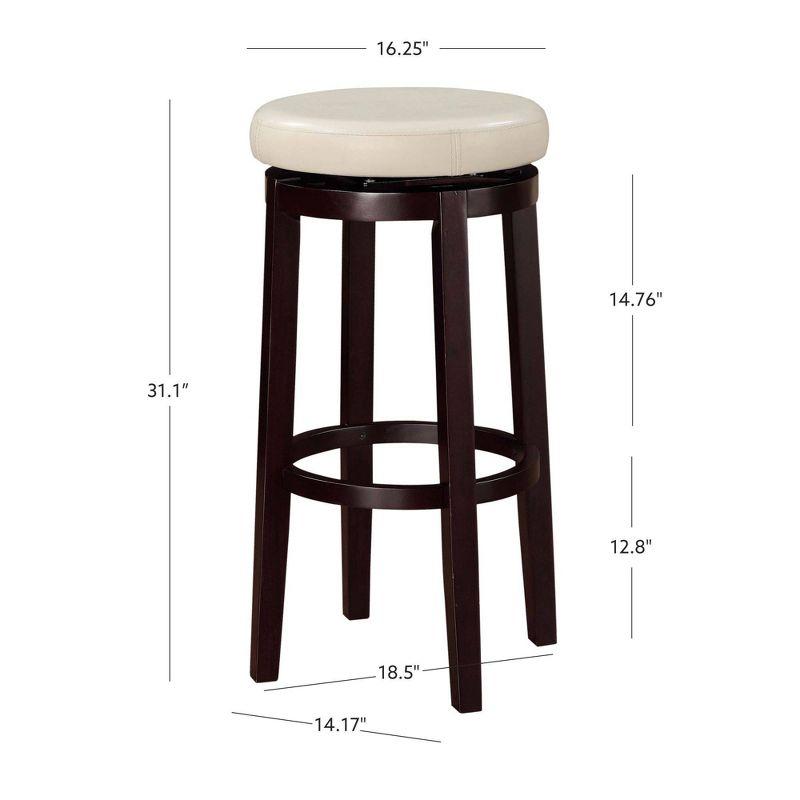 Maya Faux Leather Swivel Backless Barstool White - Linon
