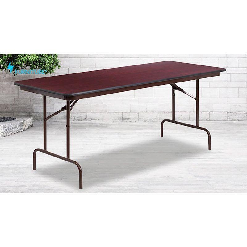 Flash Furniture Wofford 24" x 48" Rectangular High Pressure Mahogany Laminate Folding Banquet Table