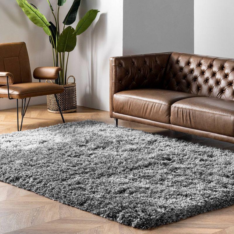 3'x5' Hand Tufted Kristan Shag Area Rug Gray - nuLOOM: Modern High Pile Rectangle, Indoor Polyester Rug