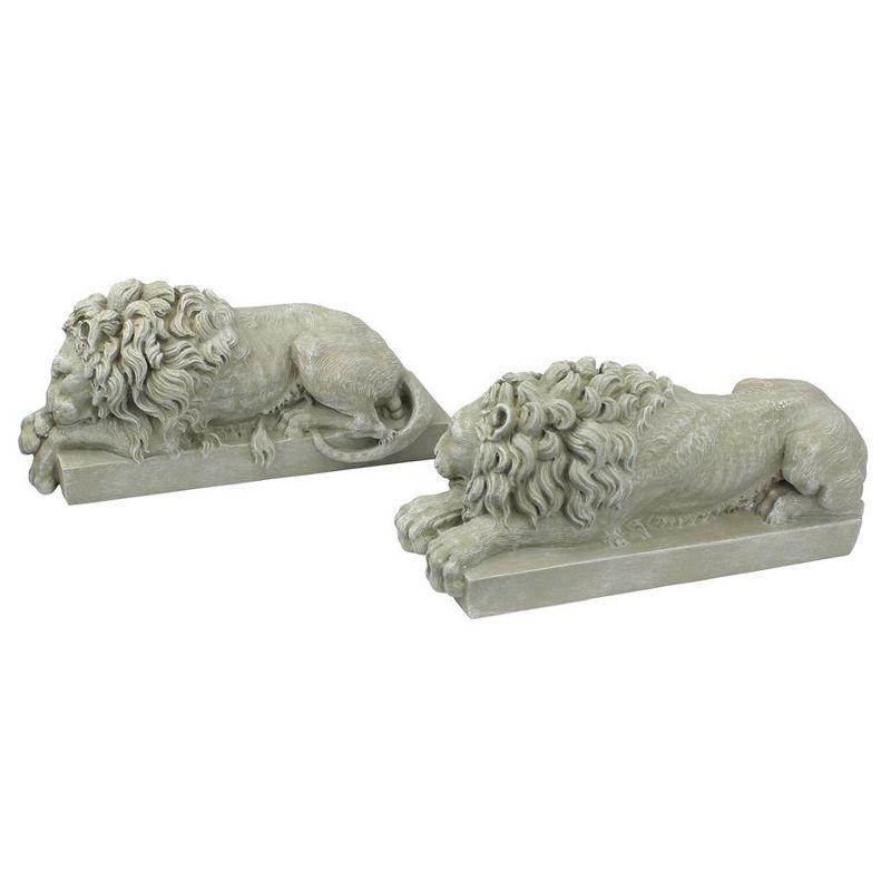 Majestic Resin Lion Statue in Faux Stone Finish