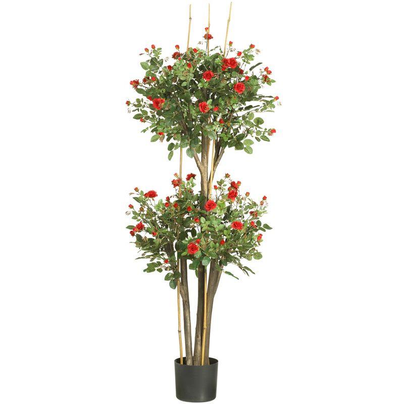 Nearly Natural 5-ft Mini Rose Silk Tree