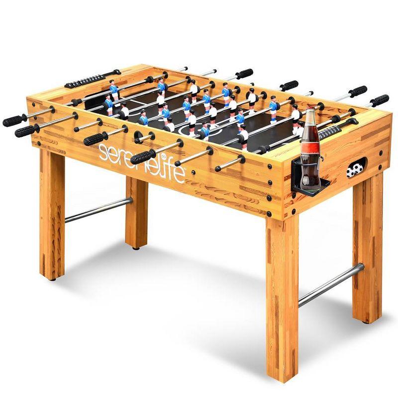 SereneLife 48in Wood Foosball Table with Cup Holders