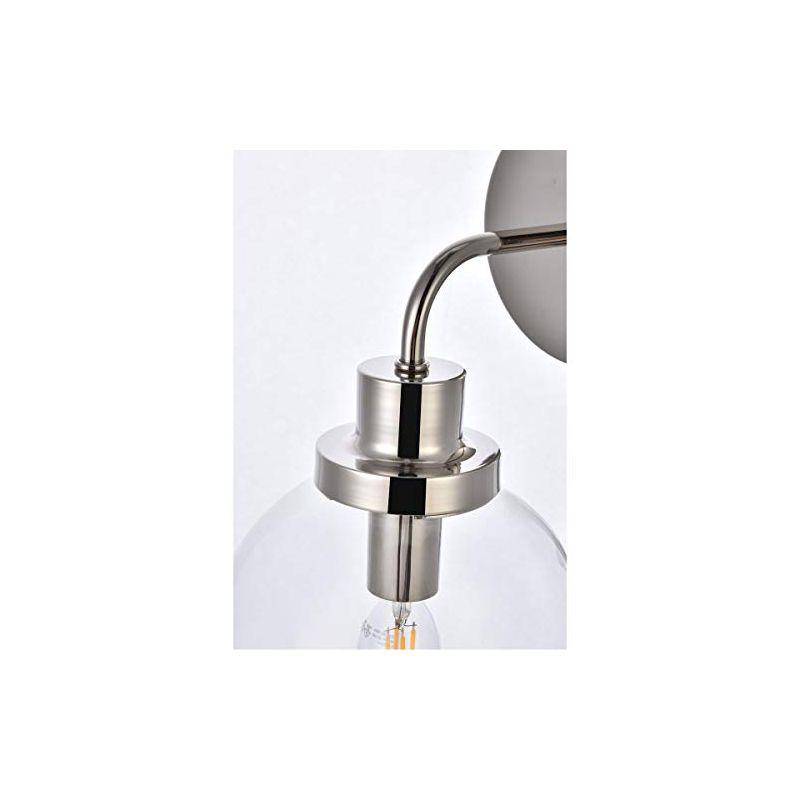 Elegant Lighting Hanson 1 light bath sconce in polished nickel with clear shade