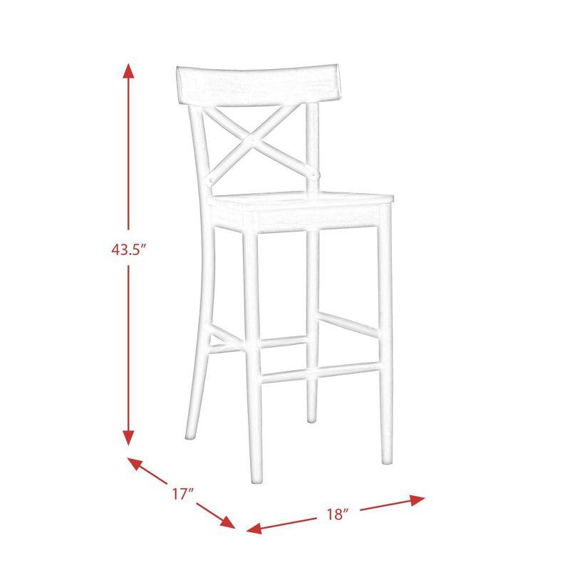 Keaton Natural Wood X-Back Bar Stool