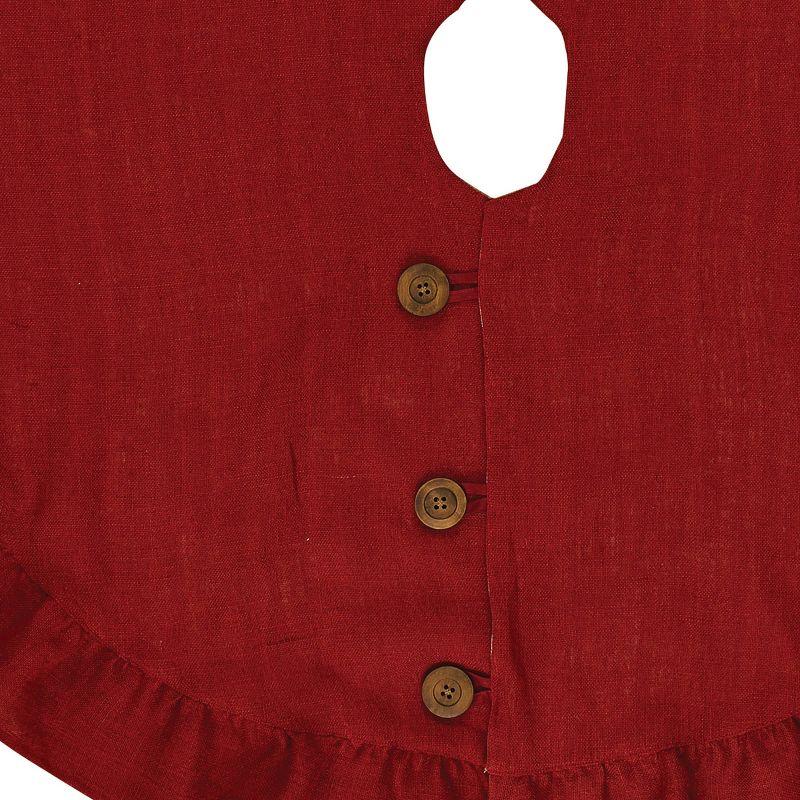 Park Designs Jute Burlap Tree Skirt with buttons - 60" - Red