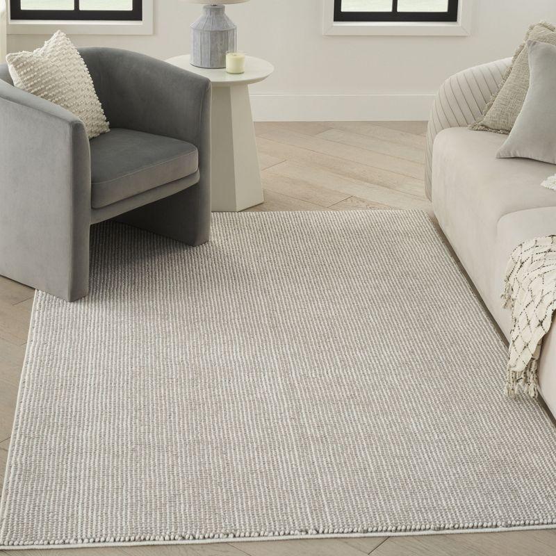 Nourison Textured Home Modern Indoor Rug Ivory Mocha 5'3" x 7'