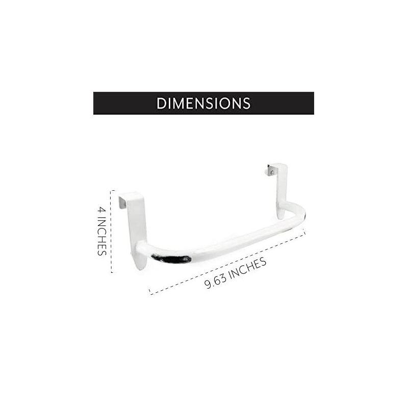 Distressed White Enamel Over Cabinet Towel Holder Set