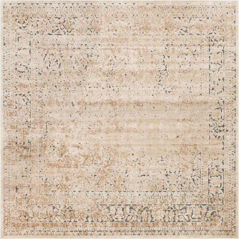 Unique Loom Chateau Collection Area Rug - Jefferson (7' 1" Square Beige/Light Brown)
