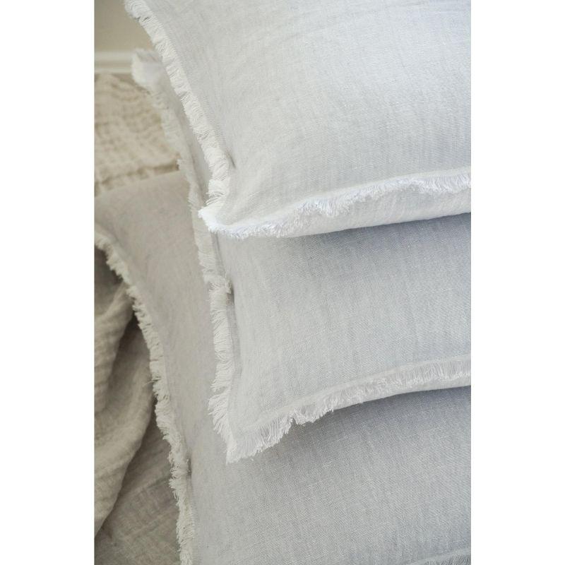 Light Grey Fringe Soft Linen Pillow