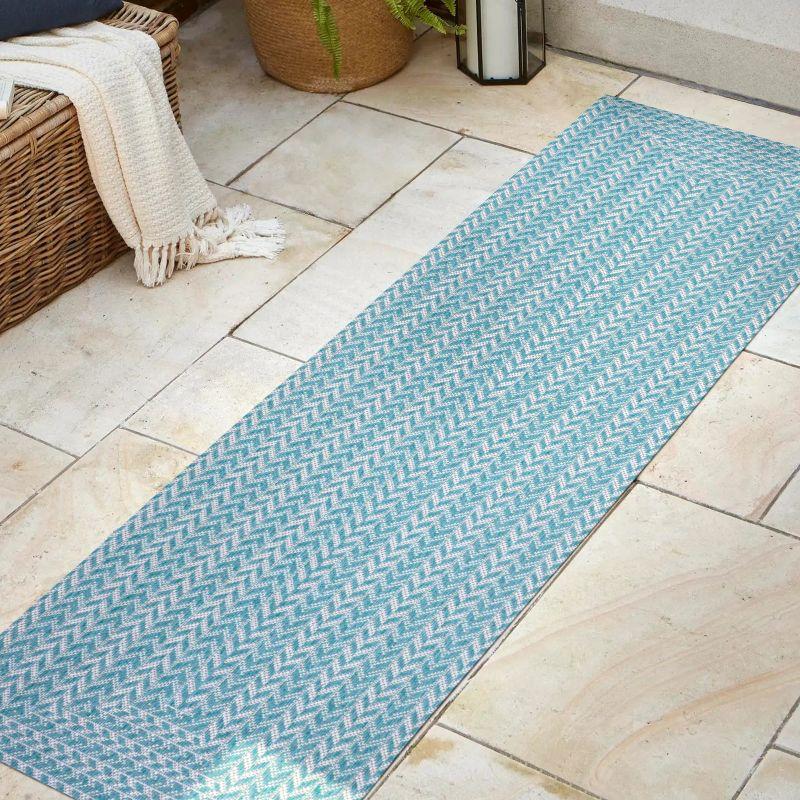 Chevron Modern Concentric Squares Indoor/Outdoor Area Rug - JONATHAN Y