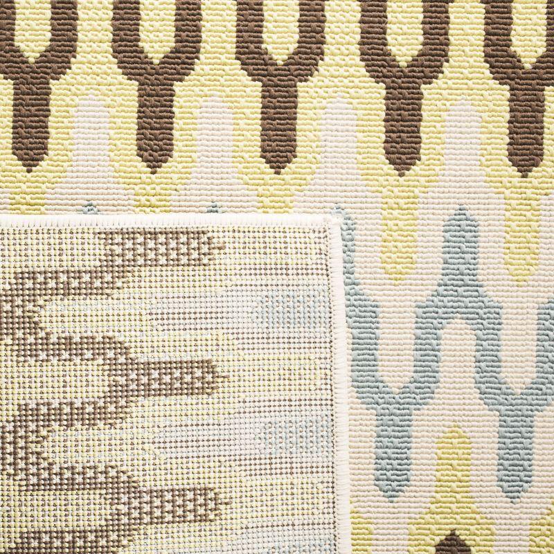 Hampton HAM518 Indoor/Outdoor Machine Made Area Rug - 6'7"x9'6" - Green/Light Blue - Safavieh