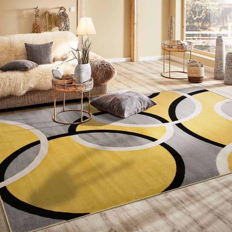 World Rug Gallery Modern Abstract Circles Area Rug