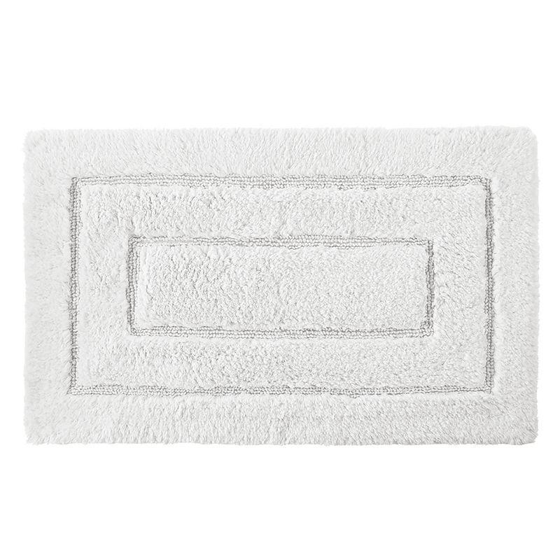 24"x40" Signature Bath Rug White - Cassadecor: Cotton, Machine Washable, Lightweight Spray Latex Backed