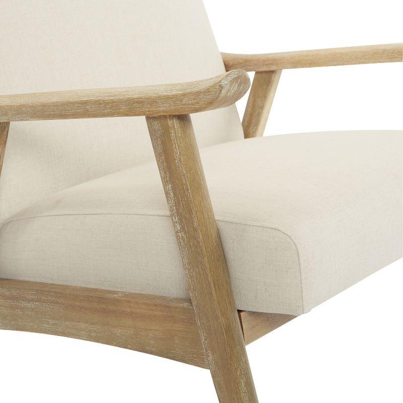Weldon Chair Linen - OSP Home Furnishings: Mid-Century Modern, Rustic Wood Frame, Comfortable Seating