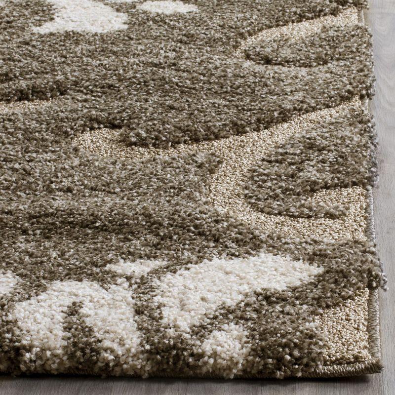 Florida Shag SG464 Power Loomed Indoor Runner Rug - Smoke/Beige - 2'3"x15' - Safavieh