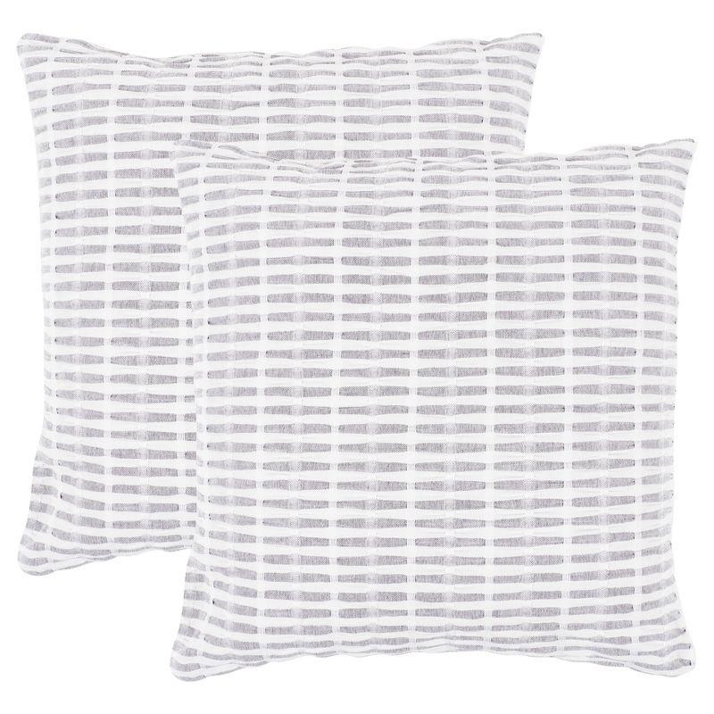 KAF Home Pleated Please Striped Cotton Pillow Cover (Set of 2)