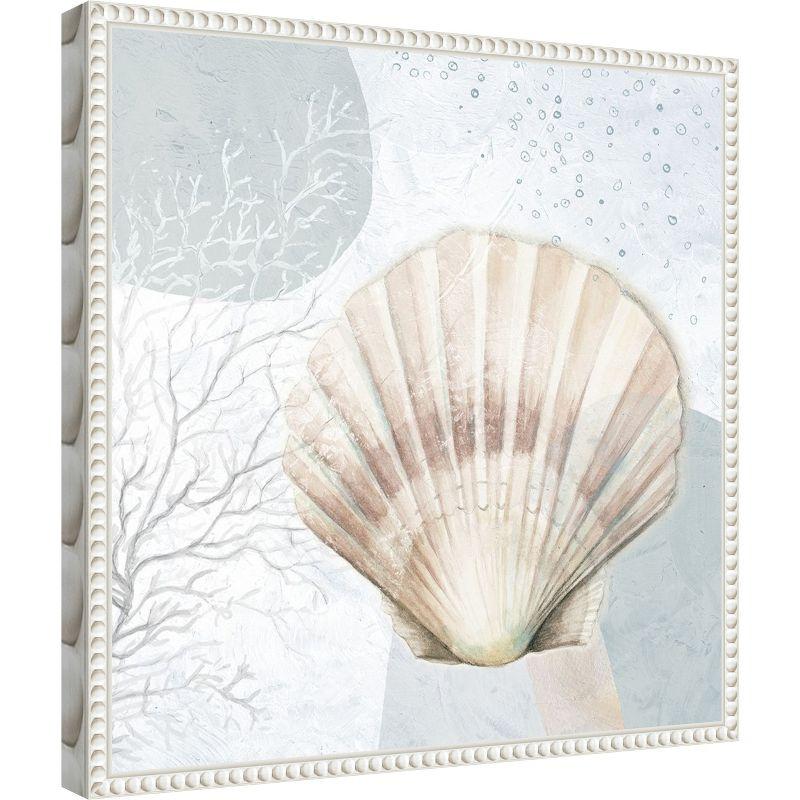 Amanti Art Ocean Oasis Bubbles Blush Scallop by Patricia Pinto Canvas Wall Art Print Framed 16 x 16-in.