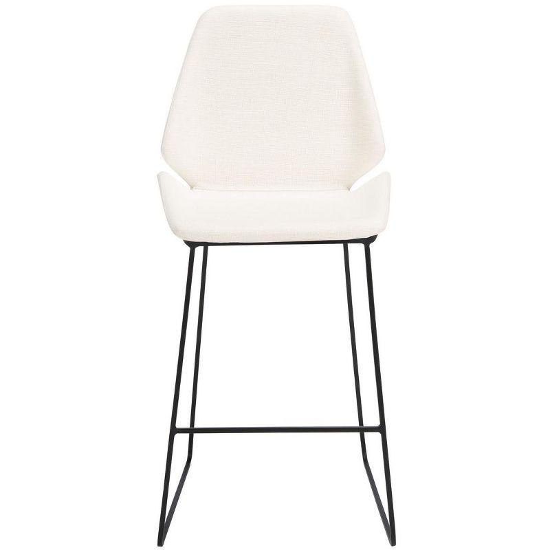 Masami 40" White and Black Leather Saddle Counter Stool