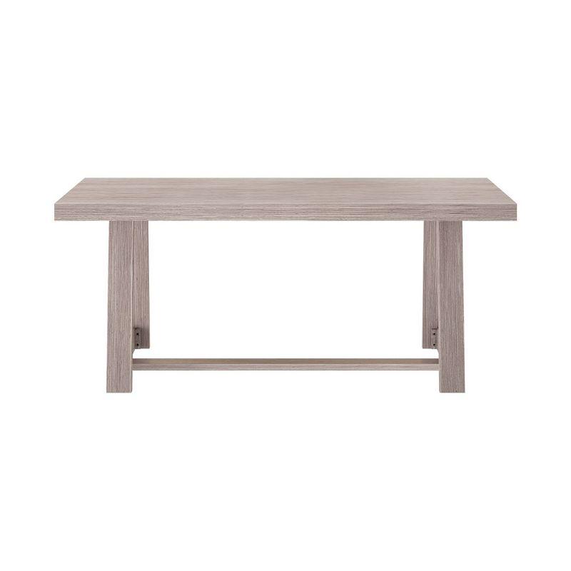 Plank+Beam 72" Dining Table for 6, Solid Wood Classic Farmhouse Style Kitchen Table, Seashell Wirebrush