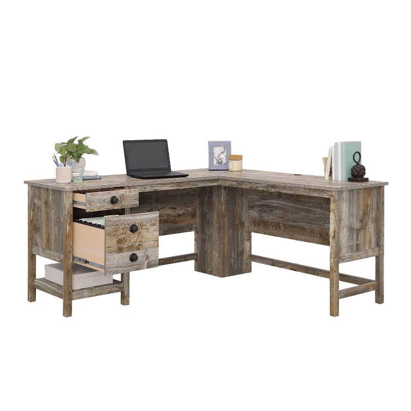 Sauder Granite Trace L Desk Rustic Cedar