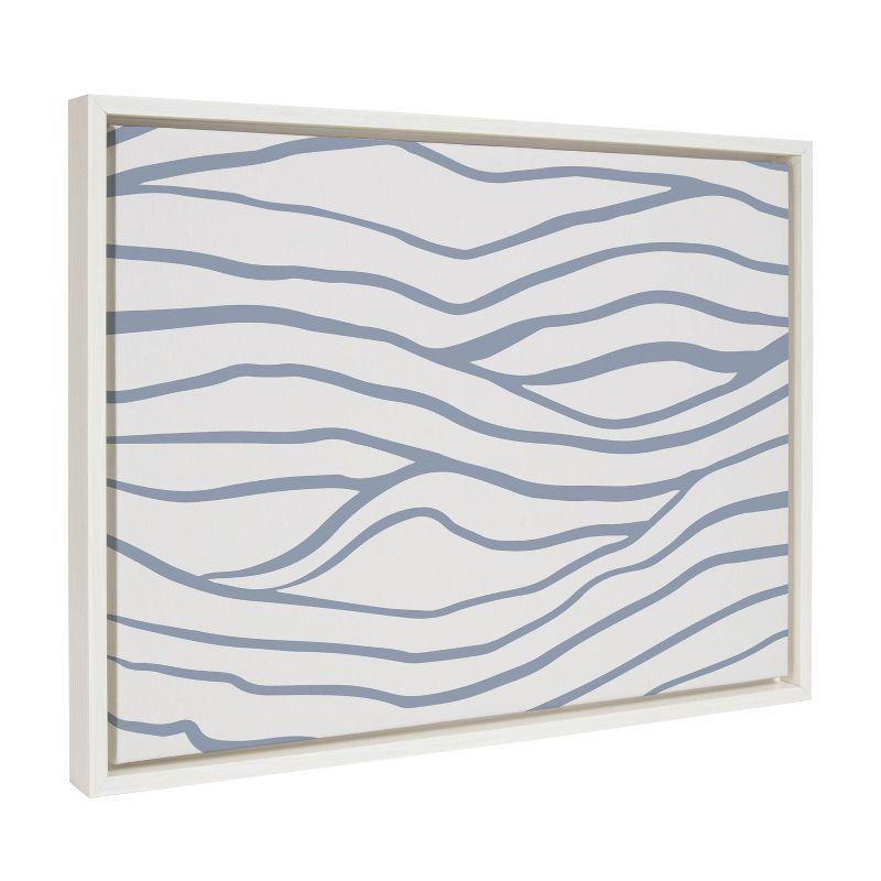 Sylvie Coastal Waves Blue and White Canvas Wall Art