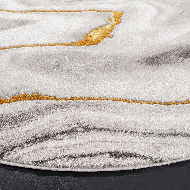 Craft CFT819 Loomed Indoor Area Rug - Grey/Gold - 5'3"x5'3" Round - Safavieh