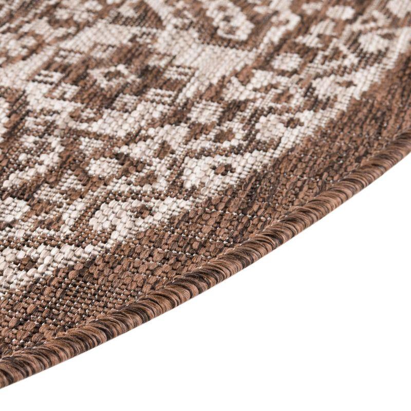 Unique Loom 7' 10 x 10' 0 Oval Indoor/Outdoor Aztec Brown Area Rug