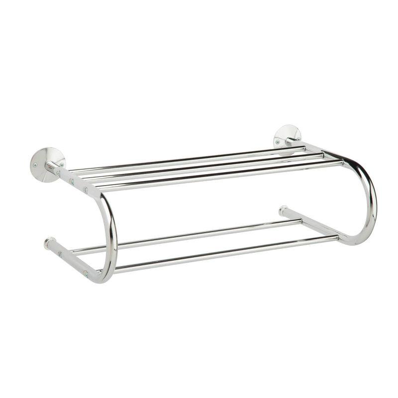 Chrome Wall Mounted Dual Towel Rack with Dual Bars