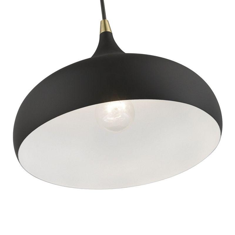 Livex Lighting Amador 1 - Light Pendant in  Textured Black/Antique Brass