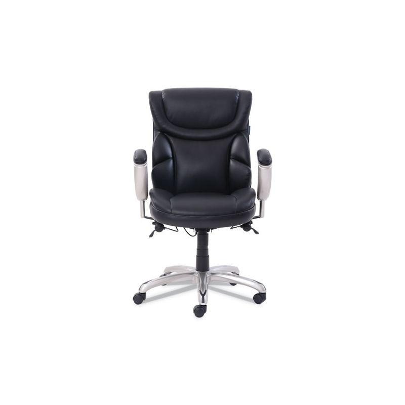 SertaPedic Emerson Task Chair, Supports Up to 300 lb, 18.75" to 21.75" Seat Height, Black Seat/Back, Silver Base