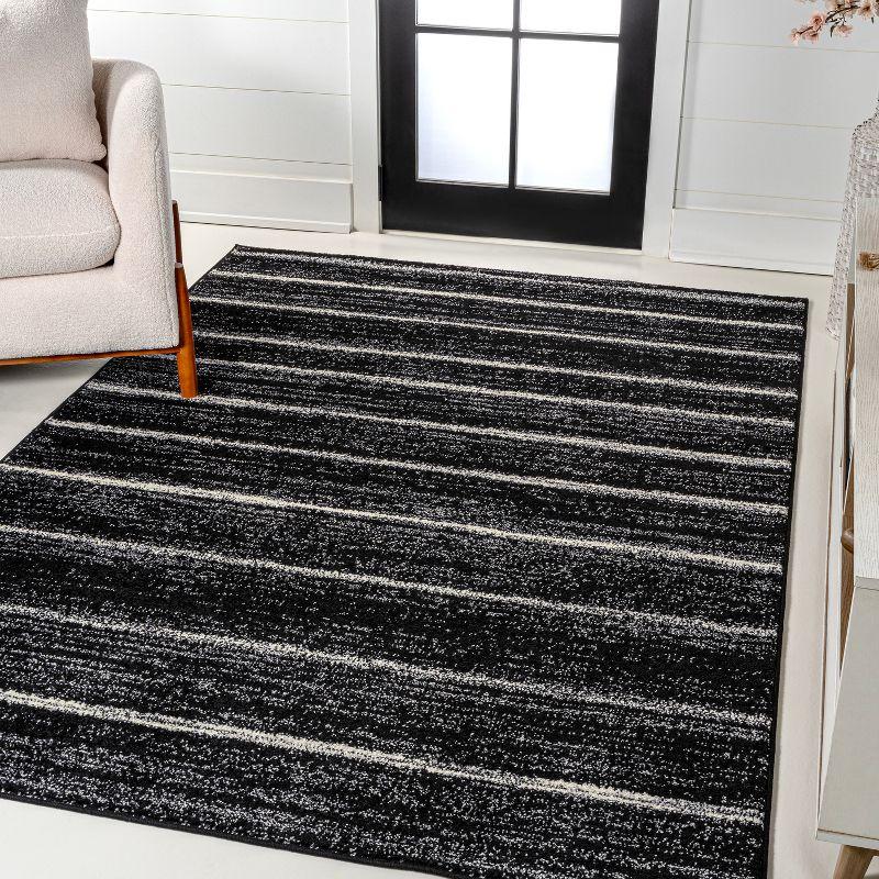JONATHAN Y Williamsburg Minimalist Stripe Black/Cream 5 ft. x 8 ft. Area Rug