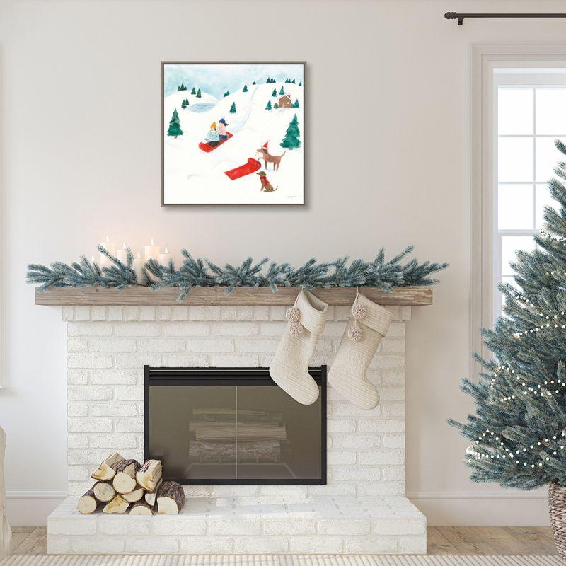 Amanti Art Winter Scene IV Dogs by Jenaya Jackson Canvas Wall Art Print Framed 22-in. x 22-in.