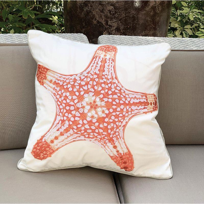 Embroidered Indoor/Outdoor Throw Pillow