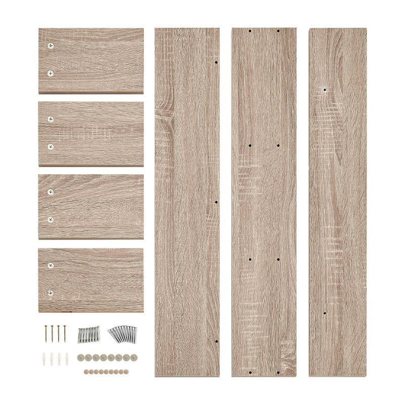 Danya B. 31.5" x 15.7" Modern 3 Cube Floating Wall Shelf with Display Ledge Weathered Oak: Laminated MDF, Iron Hardware