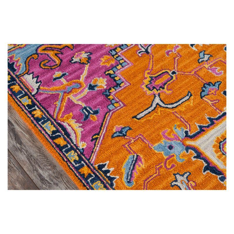 2'x3' Medallion Tufted Accent Rug Orange - Momeni: Wool, Traditional Handmade Medium Pile, Indoor Use